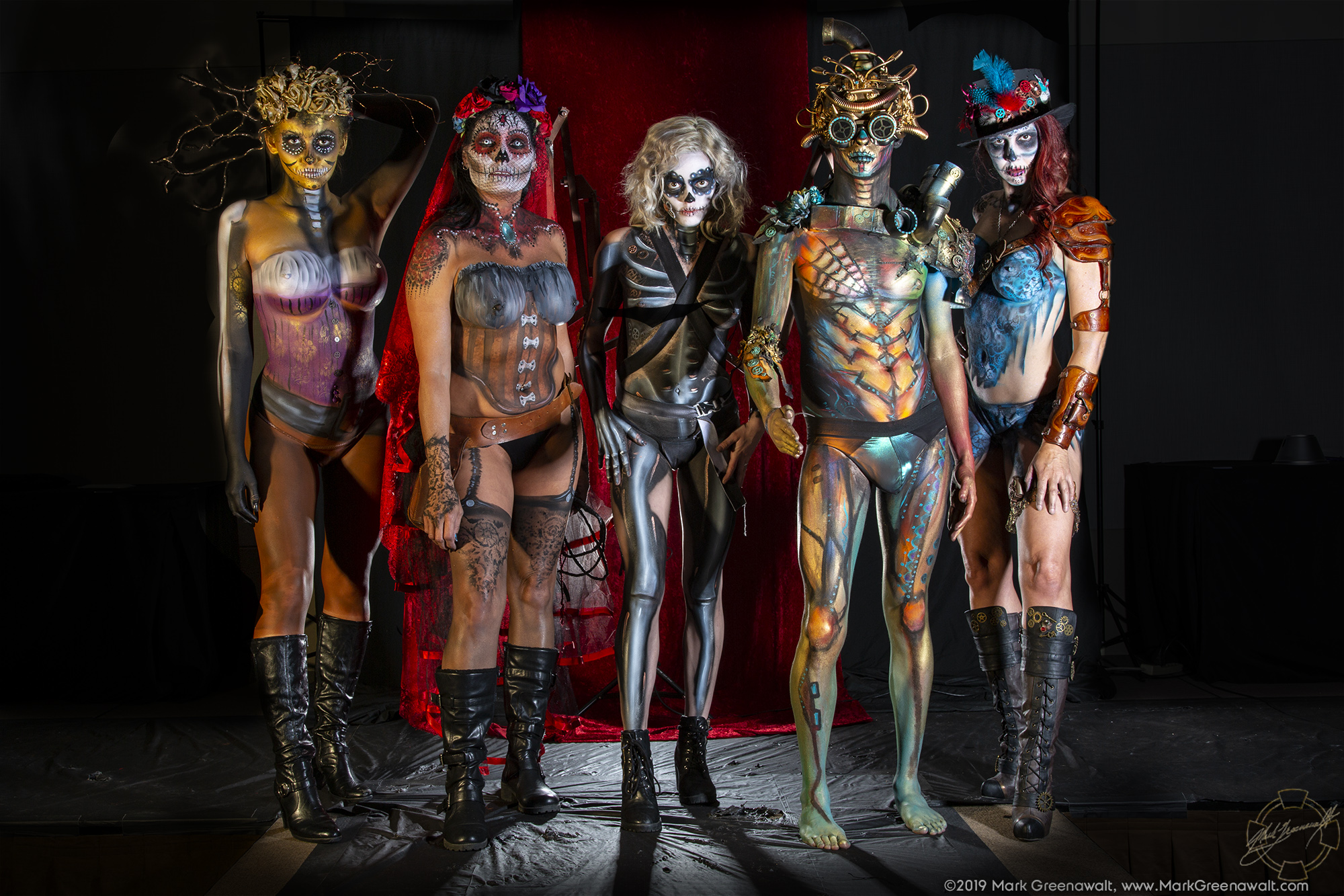 Steampunk de los Muertos theme Bodypainting at Phoenix Fan Fusion